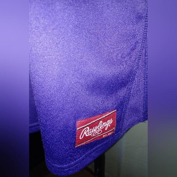 A Puyallup Vikings Baseball Purple Rawlings Fleece Pullover Shirt - Picture 9 of 9